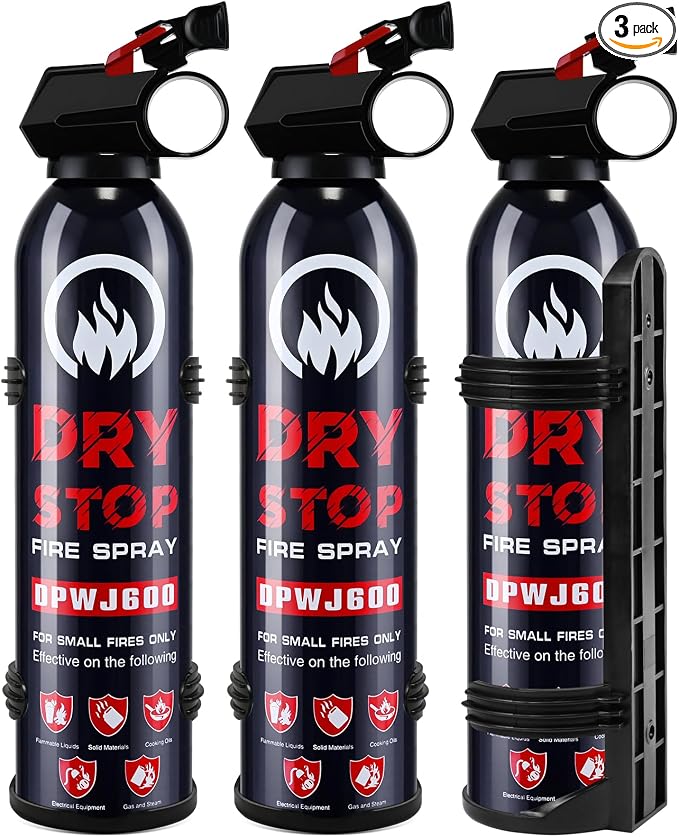 ABC Fire Extinguisher for Home & Vehicle 3Pack Dry Stop Fire Spray for Kitchen | Auto Fire Extinguisher for Truck Vehicle,1.32LB Dry Chemical Powder for Car, Boat, Marine Easy to Use (3 Blue)