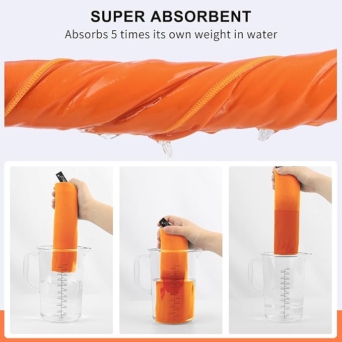 Rainleaf Microfiber Towel Quick Dry Camping & Travel & Gym Towel. Compact | Super Absorbent, Lightweight, Fast Drying. Suitable for Beach, Bath, Backpacking, Hiking, Swim.