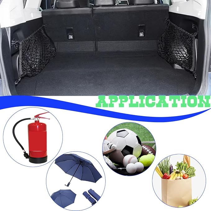 Trunk Cargo Net Organizer Compatible with Subaru Forester Accessories 2PCS | Compatible with Subaru Forester Left and Right Side Storage Net