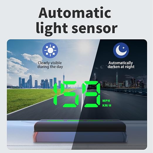 AZIJYV Heads up Display for Cars Digital Speedometer for Car,Speedometer with Overspeed Warning & Auto Brightness Adjustment,speedometer for car with Real-Time Speed Projection for All Vehicles