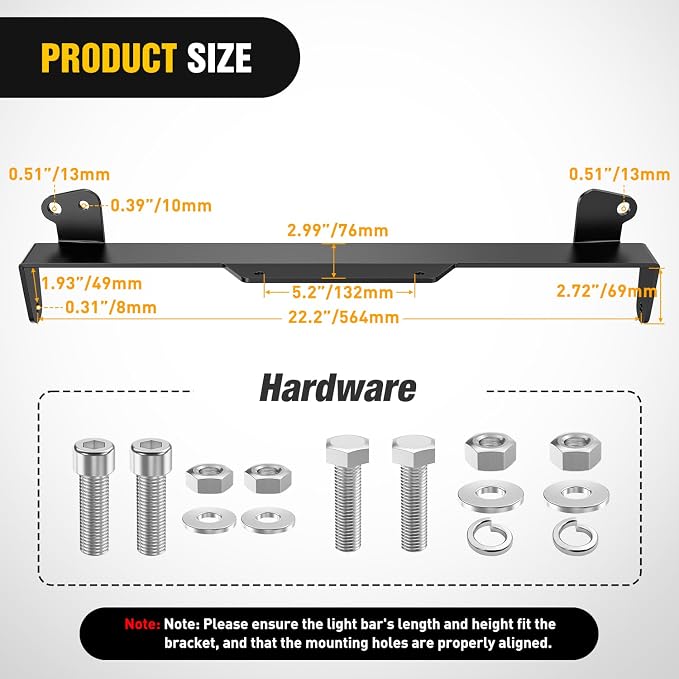Nilight Front Lower Hidden Bumper Mounting Brackets for 20-22inch Straight LED Light Bar Compatible with 2011-2016 Ford F250 F350 F450