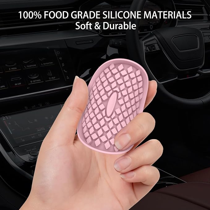 ME.FAN Car Cup Coasters [4 Pack] Silicone Car Coasters/Cup Mats, Non-Slip Recessed Car Interior Accessories Dusty Rose