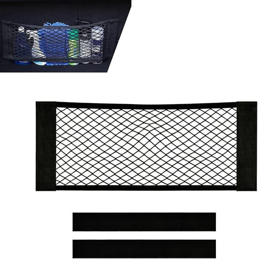 Mesh Cargo Net for Car Trunk Storage, 9.8×23.6" Stretchable Car Trunk Net, Vehicle Mesh Pouch Bag Storage, Universal Wall Sticker Organizer Nets for Auto, SUV, Truck, RV