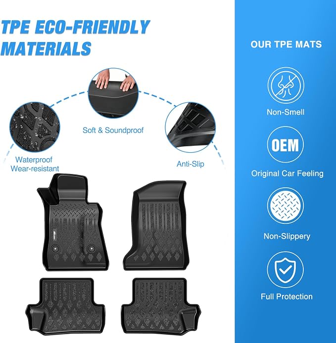 Nilight TPE Floor Mats for Chevy Chevrolet Camaro 2016 2017 2018 2019 2020 2021 2022 2023 2024 All Weather Custom Fit Heavy Duty Floor Liners