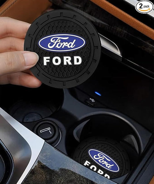 Car Cup Holder Coaster for Ford Universal Non-Slip Cup Holder Insert Coaster Car Interior Accessories,Black 2PCS