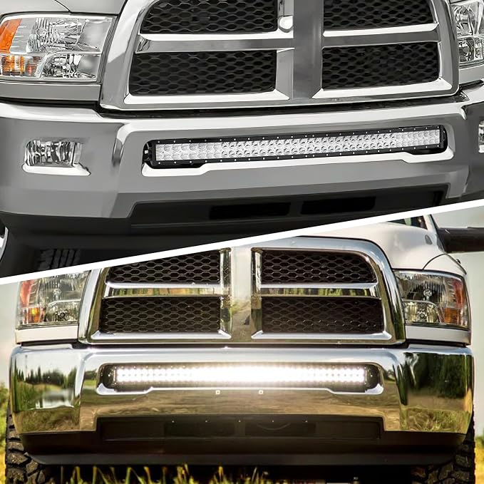 Nilight Front Lower Hidden Bumper Mounting Brackets for 40inch Single Double Row Curved LED Light Bar Compatible with 2010-2020 Dodge Ram 2500 3500