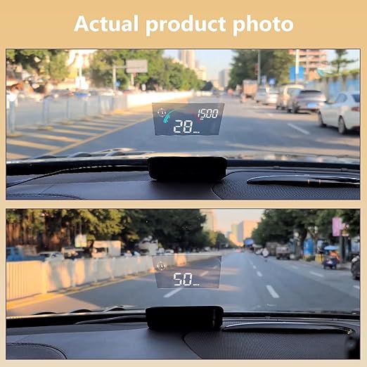 AZIJYV Windshield Speedometer Projector, Digital Speedometer for Car GPS Speedometer with Speed, Overspeed, Heads Up Display for Cars Suitable for All Vehicles