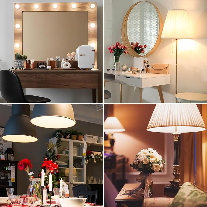DEGNJU LED Vanity Light Bulbs, 60W Equivalent, Bathroom Light Bulbs 3000K Warm White, 800 Lumens, G25 Globe Bulb for Makeup Mirror, Round Shape, 7W, 120V, Non-Dimmable, 10 Pack