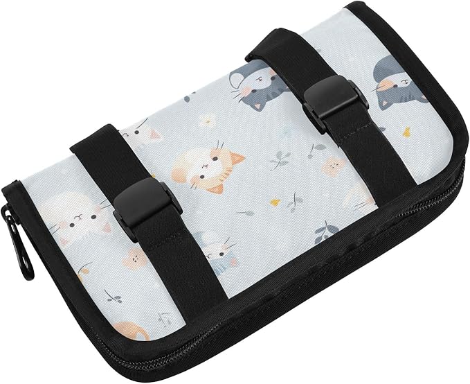 Car Tissue Holder Napkin Dispenser Box Storage Case Sun Visor Mask Holders with Adjustable Straps Reusable Refillable Cute Cats