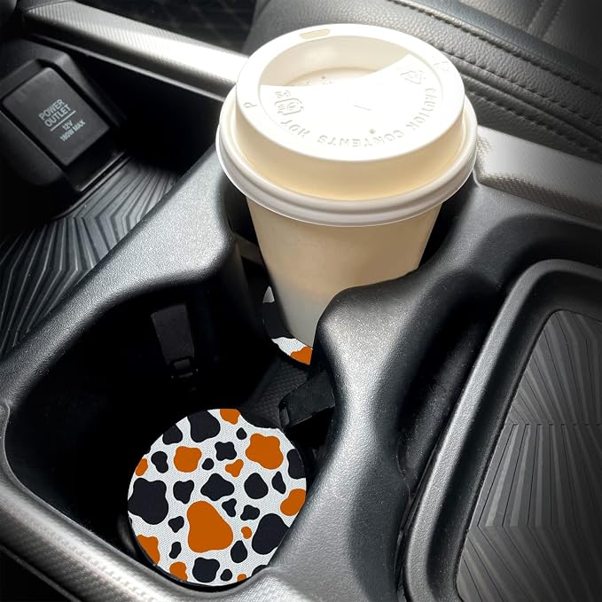 WOCOCN Cute Cup Holder Coasters for Your Car with Fingertip Grip, Auto Accessories for Women & Men,Pack of 2(Casual)