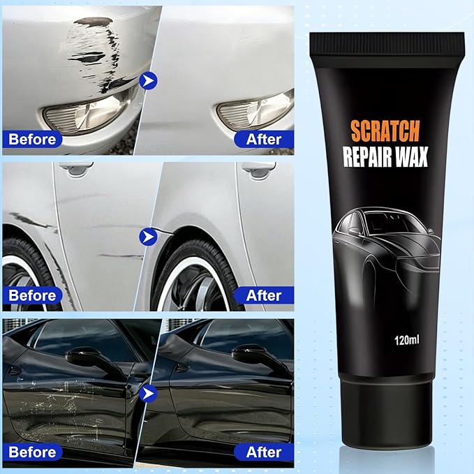1pc Scratch Remover For Vehicles, 2026New Car Scratch Remover Wax,general car scratch repair wax, works on cars, trucks, SUV,includes wiping cloth and sponge (1 set)