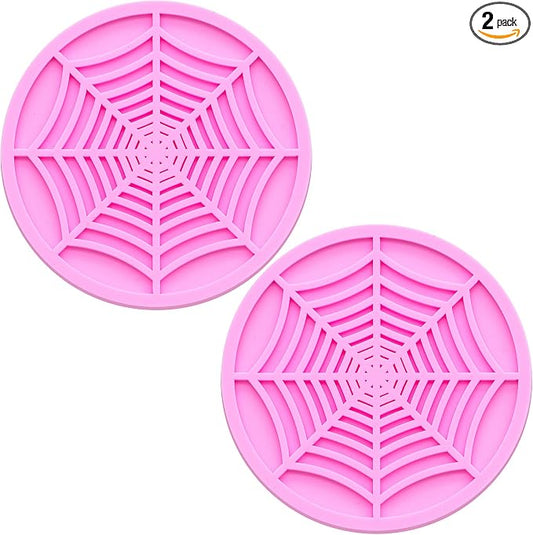 2PCS Car Cup Holder Coasters, 2.75 Inch Universal Non-Slip Insert Water Bottle Holder Pads, Car Interior Accessories Sets (Pink)