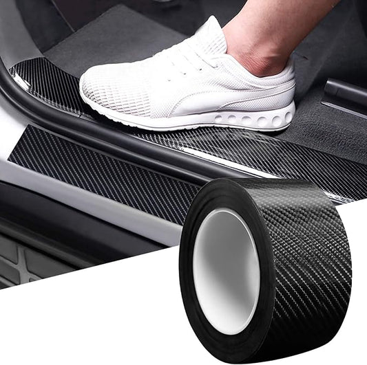 DGSL Car Door Edge Guards Door Sill Protector, 2.7In x 33Ft 5D Carbon Fiber Car Wrap Film, Vinyl Automotive Wrap Film Anti-Collision Fits for Most Vehicles (Black)