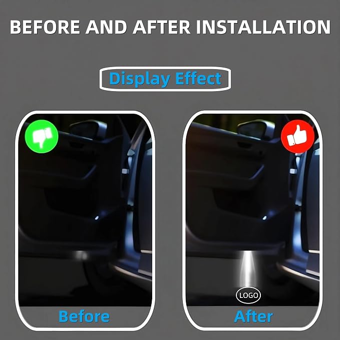 Car Door Light Logo,HD Colorfast LED Projector Welcome Lights Compatible with for Honda Accord Odyssey Elysion Spirion Cr-z,Puddle Lights Logo Automotive Micro-Labeling Auto Suite.(2 Pack)