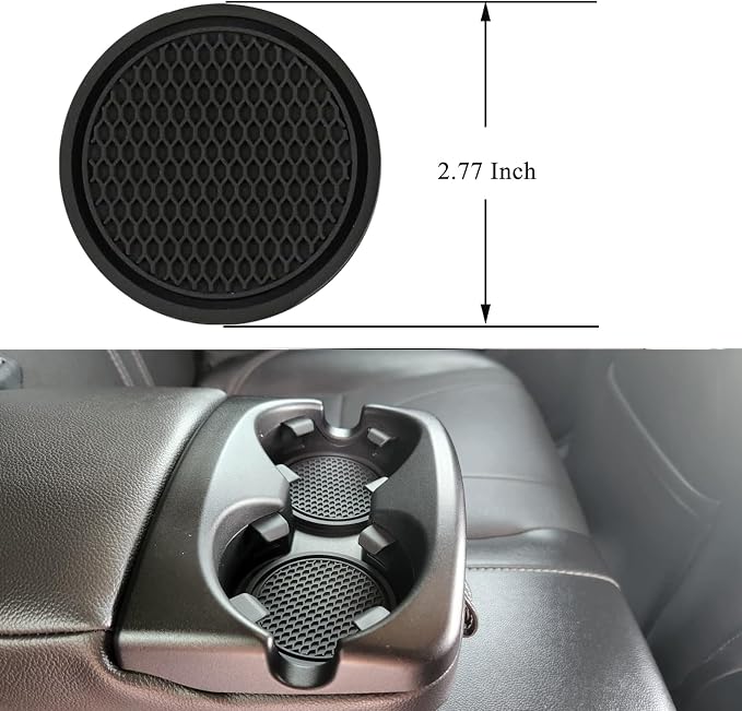 Car Seat Gap Filler Organizer Compatible with Toyota Tacoma Accessories Seat Gap Plug Blocker with Storage Slot Non-Slip Car Cup Holder Coaster Black