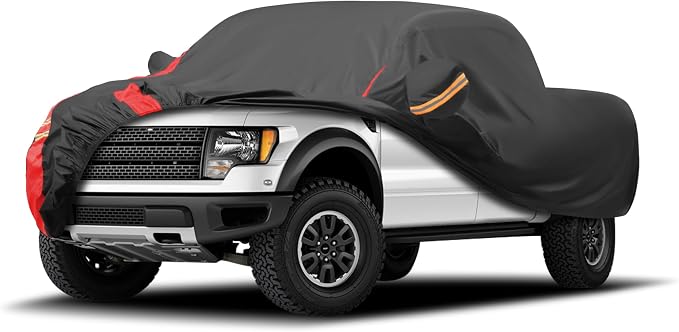 Car Cover Outdoor Automobiles Waterproof All Weater Truck Cover for Tacoma, Tundra, Titan, F-150, RAM 1500, Silverado 1500, Sierra 1500 etc. Length: Up to 230 inches.
