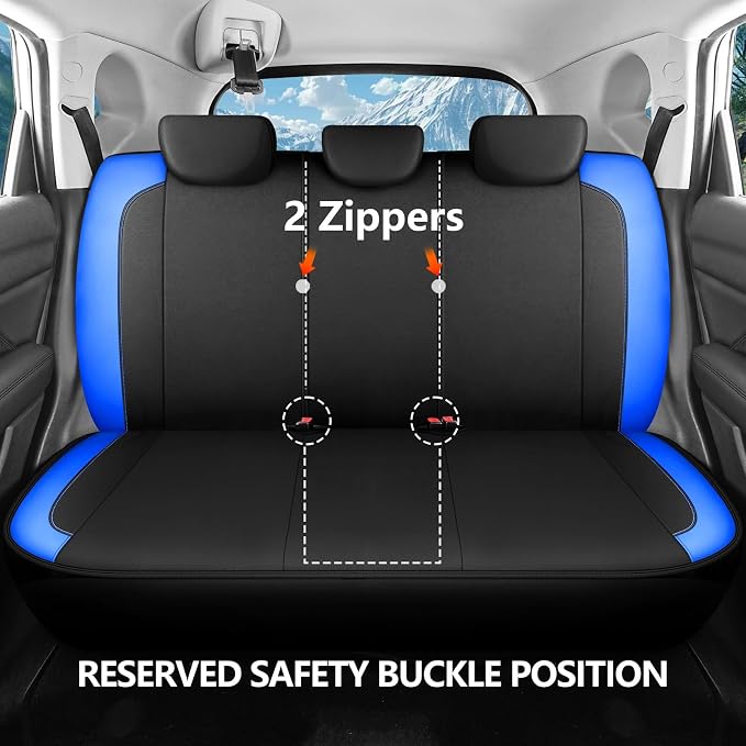 HChengkikz Full Set Neoprene Waterproof Car Seat Covers, Seat Protectors | Water Resistant Seat Protectors, Airbag Compatible, Universal Fit for Sedans, SUVs, Trucks, Vans