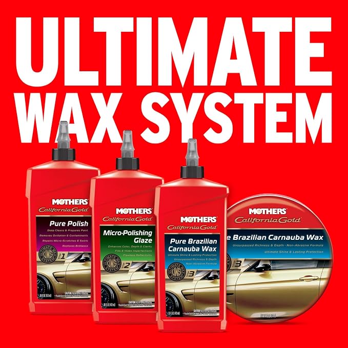 Mothers California Gold Pure Brazilian Carnauba Wax, 1 Gallon (05752) | Ultimate Wax System Step 3, Delivers Deep Shine & Long-Lasting Protection, Enhances Richness & Depth for All Paints