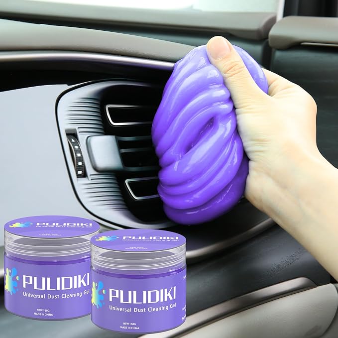 PULIDIKI Car Cleaning Gel Blue 2Pack and Car Cleaning Putty Purple 2Pack Bundle