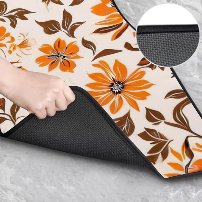 Car Floor Mats Non-Slip Automotive Floor Mats All-Weather Front Rear Car Floor Foot Mat Sets of 4 Pieces Foot Mats Rugs Carpet for Car Trucks SUV Sedans (Fall-01)
