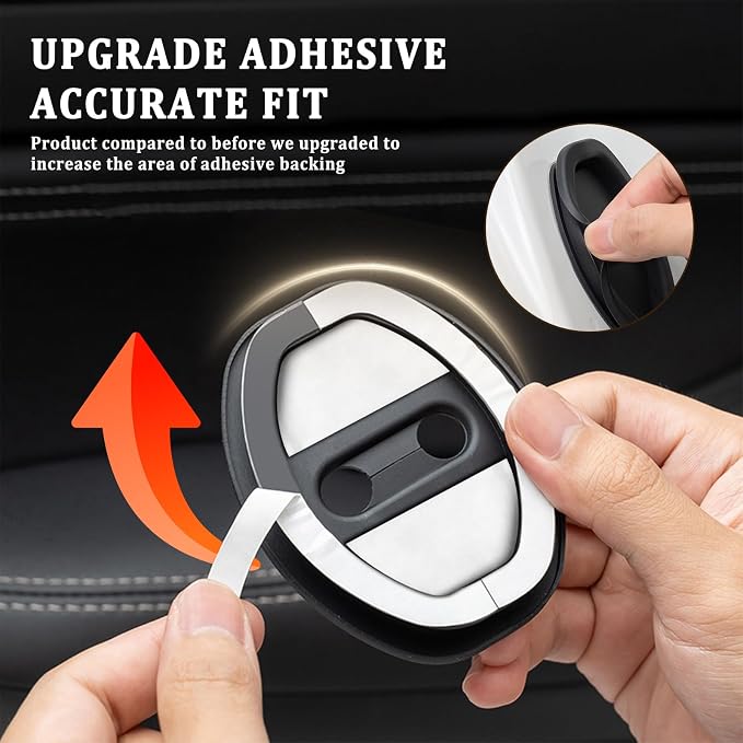4PCS Upgraded Car Door Latch Guard Cover,Silicone Car Door Lock Cover for Car Door Protector and Noise Reduction,Universal Automotive Exterior Accessories (Black)