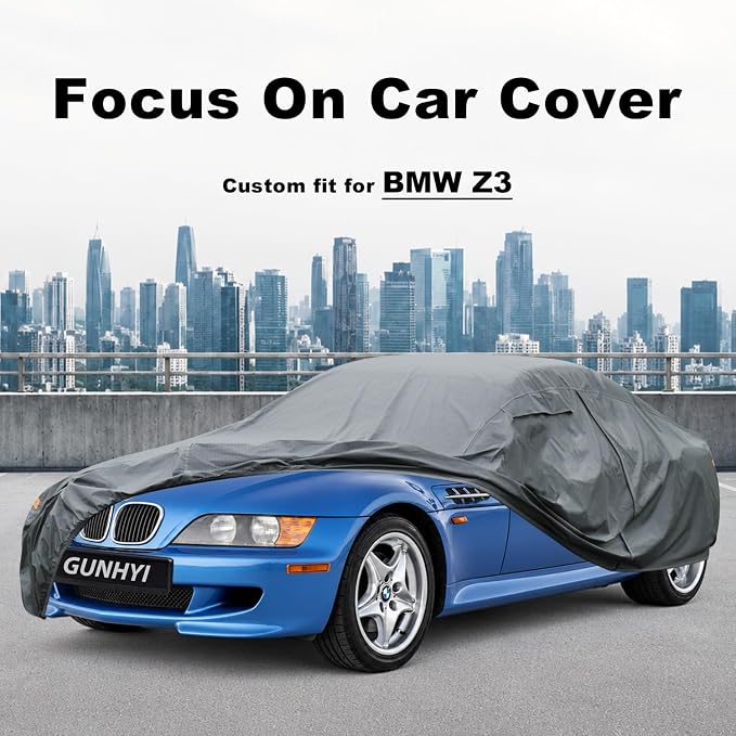 GUNHYI Premium Car Cover Custom Fit BMW Z3, 16 Layers Heavy Duty Car Cover Waterproof All Weather with Zipper Door for Sun Rain Snow Dust Uv Protection