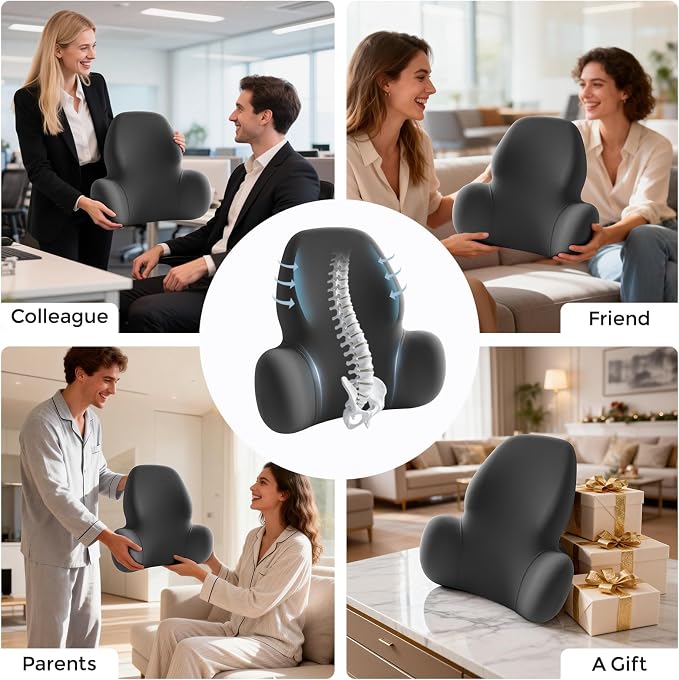 BABUR Memory Foam Lumbar Support Pillow for Car, Lower Back Pain Relief | Ergonomic Back Cushion for Car Seat, Promotes Better Posture, Relieve Pressure for Long Sitting, Sit Comfortably All Day