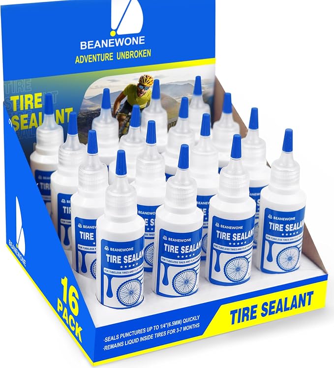 Tubeless Tire Sealant, Tubeless Bike Sealant - 2oz per Bottle, Long-Lasting for MTB, No Tubes and Tubeless Tires. No Tire Removal, Directly Refills in Under 30s