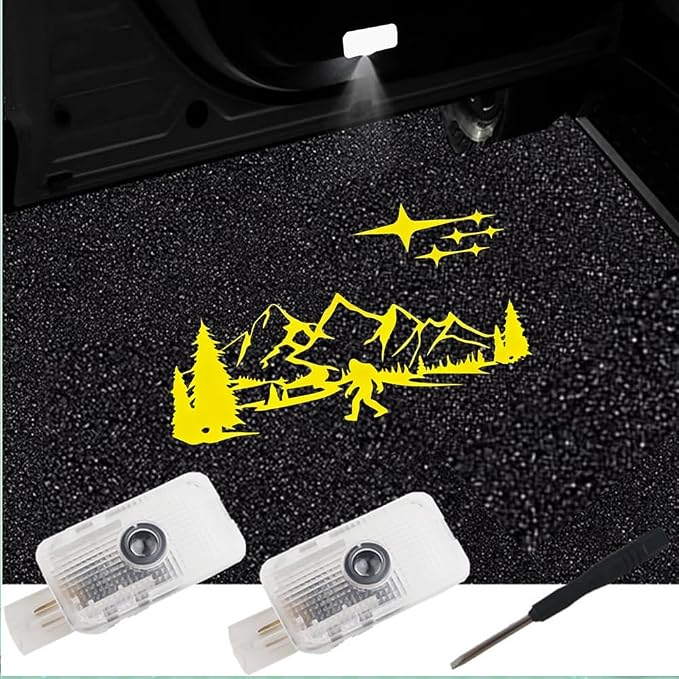 Car Puddle Lights, LED No Fade Car Door Lights Logo Compatible with Forester Outback Ascent Legacy XV 2P Yellow
