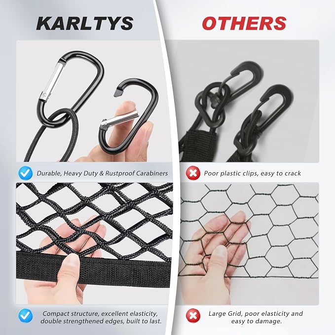 Karltys Envelope Style Cargo Net for 2020-2025 2026 Ford Explorer, Heavy Duty Rear Trunk Mesh Cargo Net for Explorer Accessories, Elastic Nylon Mesh Storage Netting Organizer