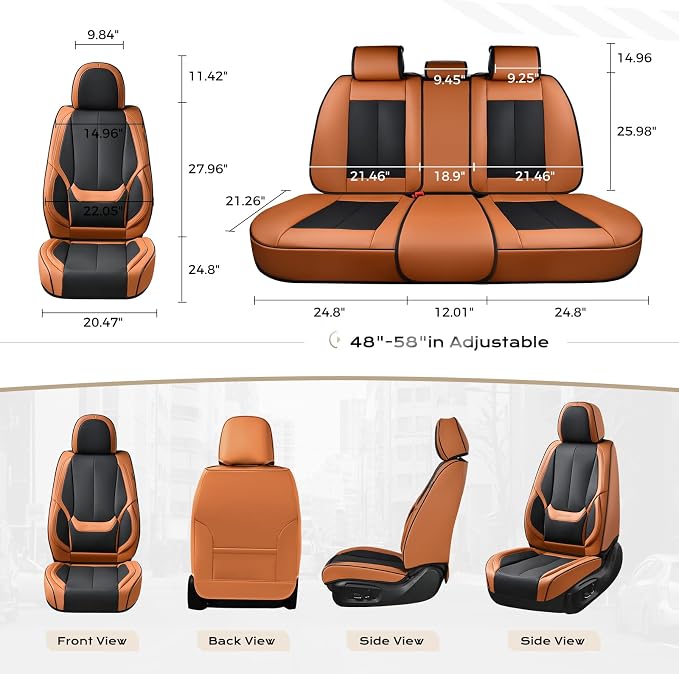 Coverado Car Seat Covers, Seat Covers for Cars, Waterproof Leather Auto Seat Protectors, Leather Car Seat Cushion, Car Interiors Accessories Universal Fit for Most Cars