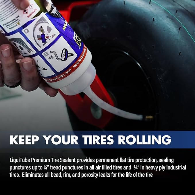 Premium Heavy Duty Tire Sealant - Permanent Flat Tire Protection for Industrial On and Off Road Tires - Maintain Air Pressure, Balance - Seal Up to 3/4"" Punctures and All Slow Leaks (5 Gal)