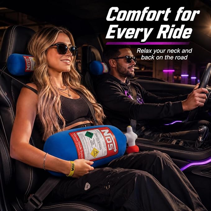 Car Neck Pillow NOS Pillow Bottle Car Headrest Pillow Soft Plush Neck Support Cushion for Driving, Office,Home,Party Decorations(11 inch&18 inch)