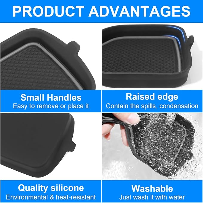3D Cup Holder Inserts for Toyota RAV4 Accessories 2025 2024 2023 2022-2019 | Silicone Cup Coaster Mats Pad, Center Console Liner, 2Pcs, Gray Trim
