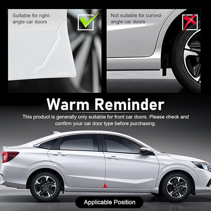 2 PCS Right-Angle Car Door Corner Guards, Sport Style Car Door Corner Protector Strip, Self-Adhesive Anti-Collision Decorative Doors Edge Guard, Universal for Most Cars (Transparent)