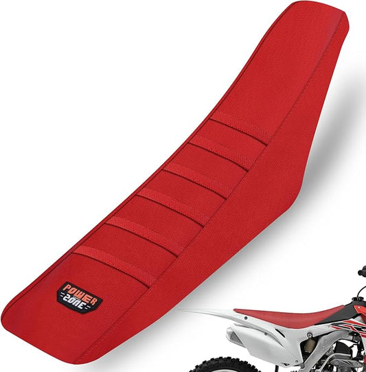 Dirt Bike Seat Cover - White Stripe Universial Seat Cover for Dirt Bike - Motorcycle Motorcross Enduro Seat Covers (All Red)