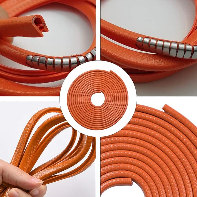 Garneck 10m(32ft) Car Door Edge Guards Rubber U Shape Edge Trim Seal Strips Protector Car Door Edge Protection for Car Auto Vehicle 10M