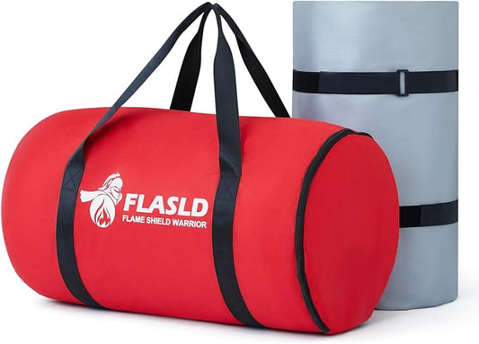 FLASLD Car Fire Blanket-20ft x 30ft, Large Fireproof Blanket Fire Extinguisher Blanket for Electric/Fuel Vehicle Accidents, Silicone Coated Fibergalss Cover, Heat Resistant Fire Suppression Blankets