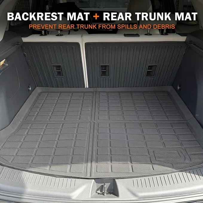 KUST Floor Mats Set for 2020-2026 Buick Encore GX Accessories (AWD Only), All Weather Floor Liners & Rear Trunk Mat & Backrest Mats, TPE Rubber, Raised Edge