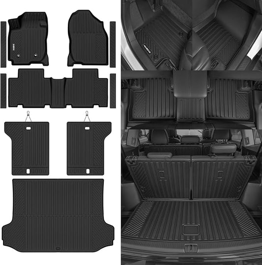 Naibeve Floor Mats for 2006-2012 Toyota RAV4 | All Weather Custom Fit Floor Mats, Cargo Mat, Backrest Mats, Door Sill Guards Interior Protector accessories