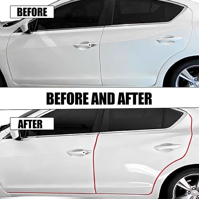 Wuyaoyao 13.1Ft (4M) Car Door Edge Guards, Rubber U Shape Automotive Door Entry Guard Protector Strip, No Glue Required, Universal Vehicle Doors Edge Trim, Exterior Car Accessories (Red, 13.1FT)