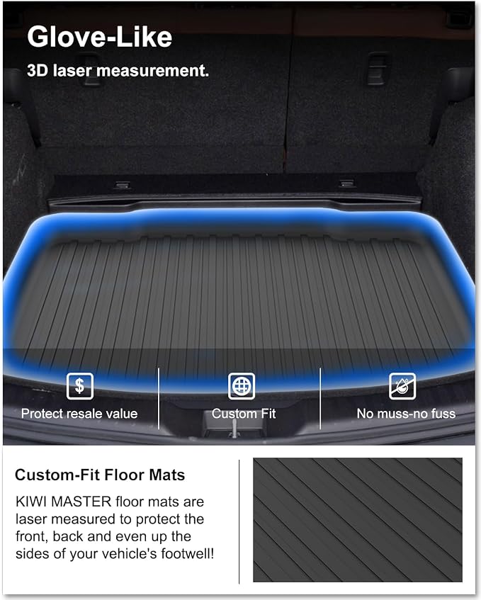 Kiwi Master Cargo Mat for 2017-2022 Honda CR-V (Tray in Lower Position) | Custom Fit All Weather Rear Cargo Liner, Heavy Duty TPE Tray Trunk Mat, Black