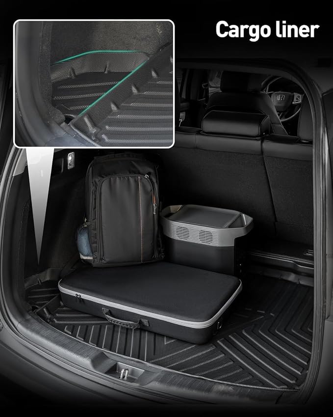 Car Floor Mats for Honda CRV: 2017-2022 Cargo Liner(Not for Hybrid), Full Set All Weather Floor Liners Trunk Mat for Honda CR-V 2017 2018 2019 2020 2021 2022, Custom Fit TPE Accessories for CR V Black