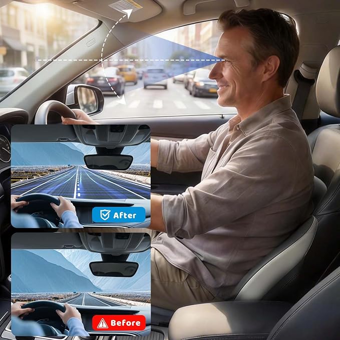 Memory Foma Car Seat Cushion Reducing Sciatica Pressure, Truck Driver Long Sitting Hemorrhoid Pillow, Thick Ergonomic Non Slip Wheelchair Cushions, Comfort Office Home Chair Back Cushion