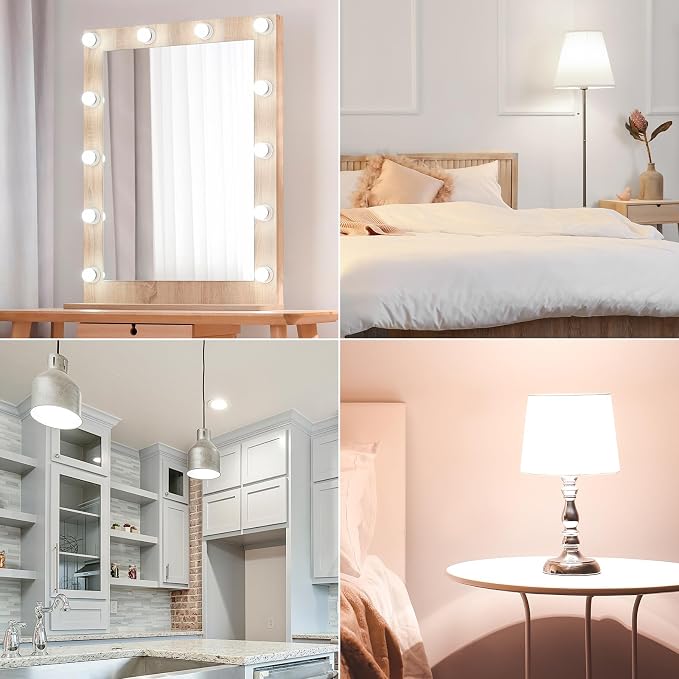 DEGNJU LED Vanity Light Bulbs, 60W Equivalent, Bathroom Light Bulbs 5000K Daylight White, 800 Lumens, G25 Globe Bulb for Makeup Mirror, Round Shape, 7W, 120V, Non-Dimmable, 6 Pack