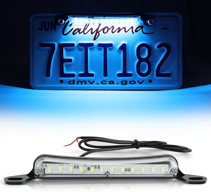 LivTee License Plate Light, Extremely Bright LED License Plate Lights Assembly for Trailer UTV ATV Truck RV Boat, Ice Blue