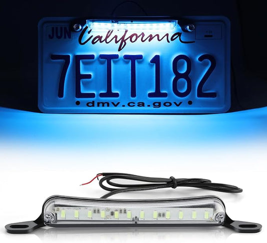 LivTee License Plate Light, Extremely Bright LED License Plate Lights Assembly for Trailer UTV ATV Truck RV Boat, Ice Blue