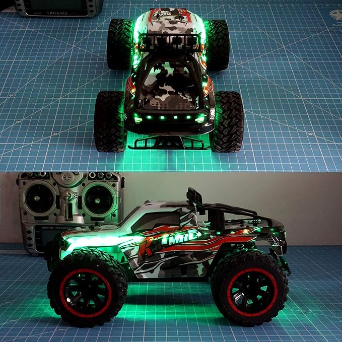 LED Light Strip for RC Fixed Wing Airplane Flying Wing Plane AR Wing Drone Model Car Truck (Green)