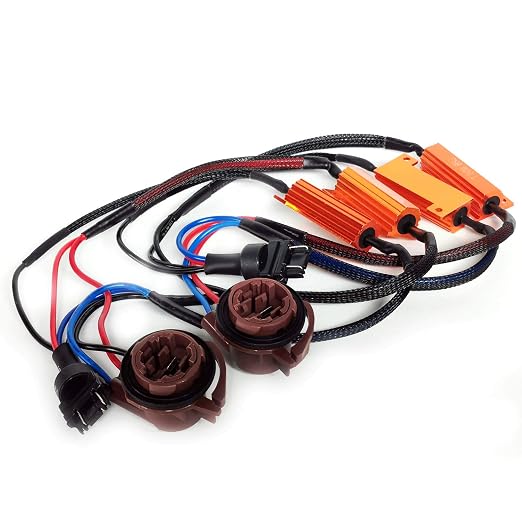 O-NEX 3157 4157 LED Load Resistor Kit 50W 8ohm Turn Signal Bulb Relay Harness Adapter Anti Flicker Error Decoder Warning Canceller