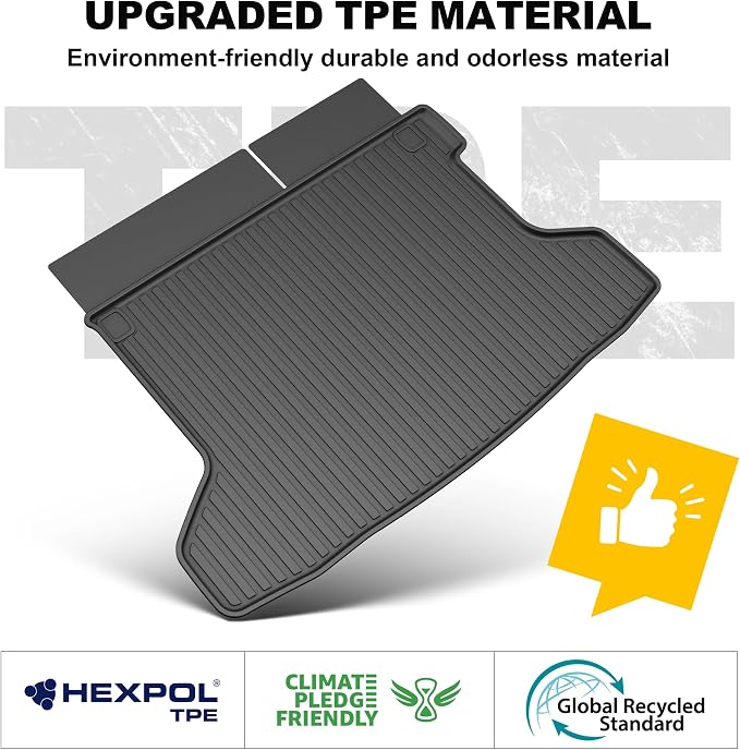 Original Floor Mats & Cargo Liner Fit for Honda HRV 2016-2022 (AWD Models) | All Weather Protection HR-V Car Mats Set - 1st & 2nd Row Full Set TPE Car Floor Liners with Trunk Mat Black